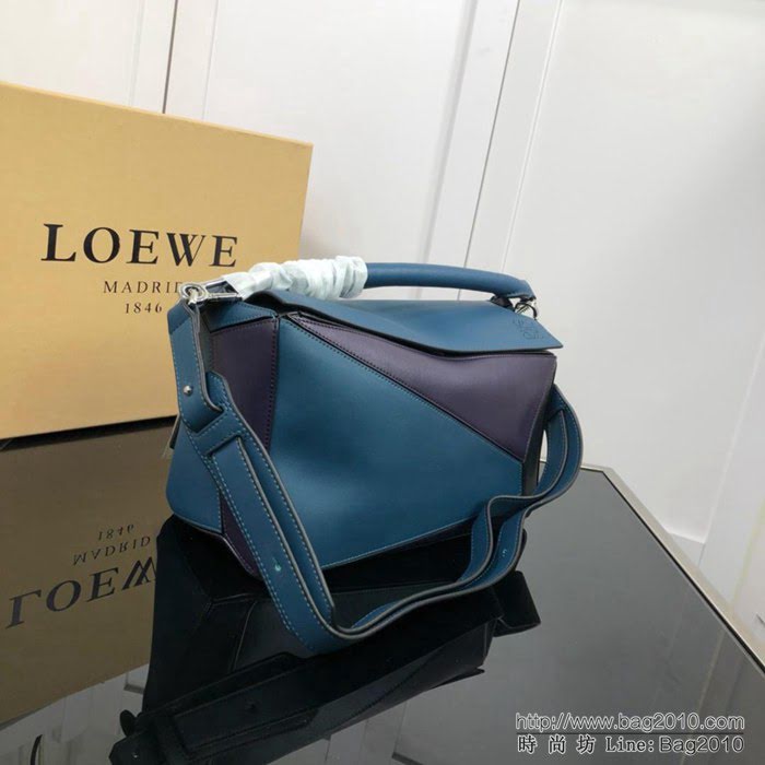 LOEWE羅意威 拼色熱銷款 puzzle bag 可折疊 牛皮手提肩背包 大小號 L0153  jdl1242